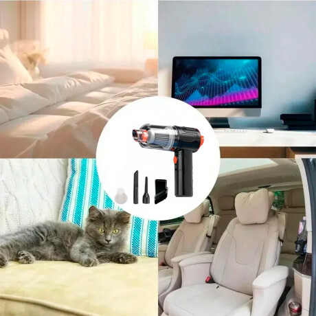 Aspiradora Auto Sopladora Portátil Recargable Usb Potente Negro