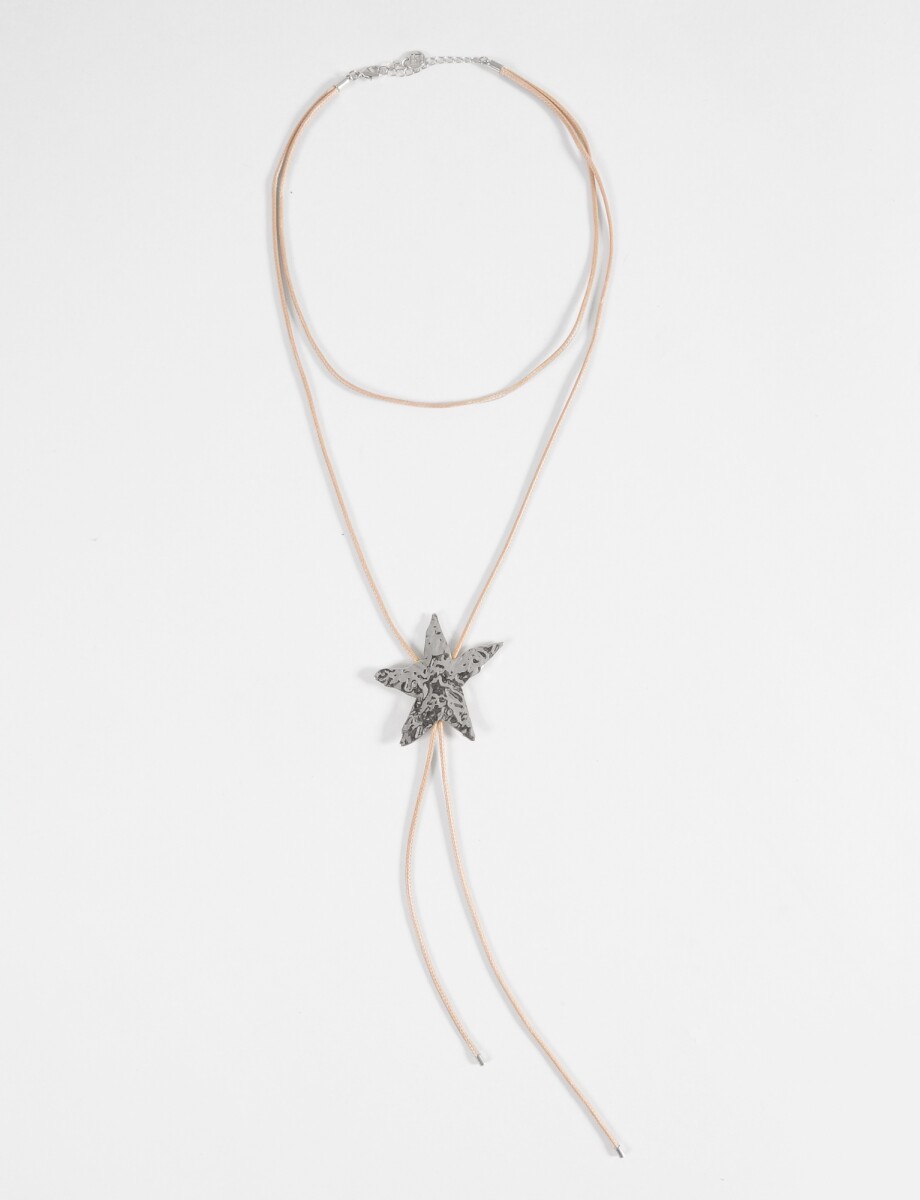 Collar cordón estrella metálica - plateado 