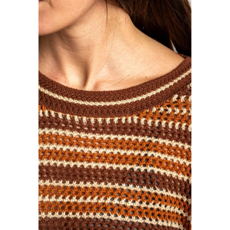 Sweater Rayado Texturado Ocre