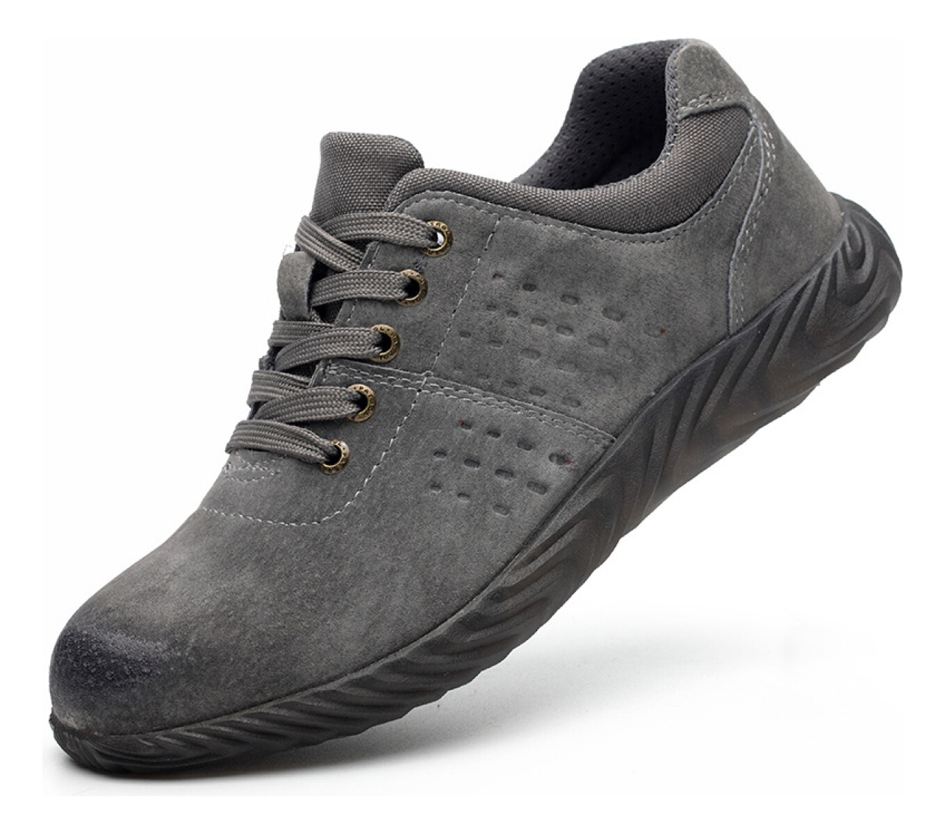 Calzado De Seguridad Casual Trabajo Punta Reforzada Cordones - Gris 