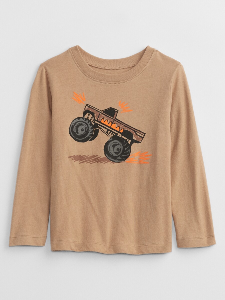 Remera Gráfico Manga Larga Toddler Niño - Brannan Brown 