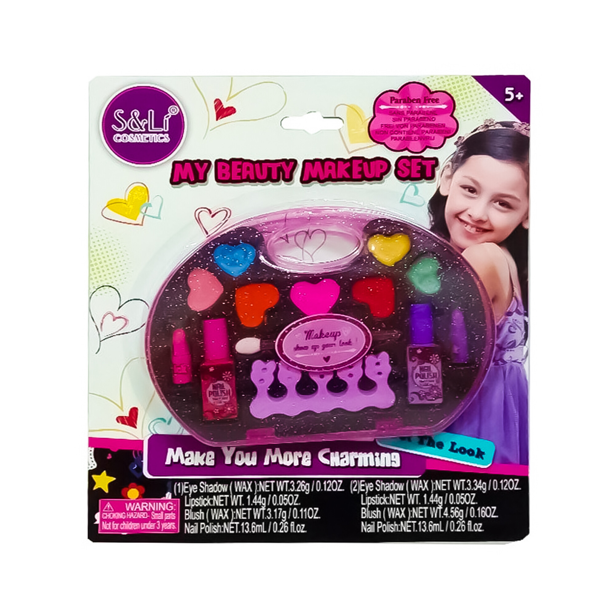 Kit de maquillaje infantil de 44 piezas para niñas, juego de