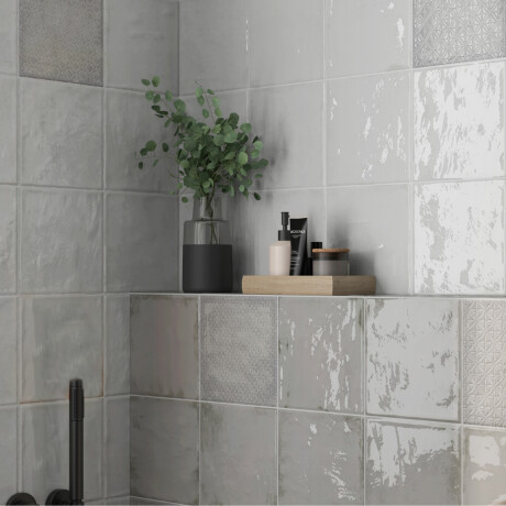 Porcelanato Blanco Brillo 22.3X22.3Cm Piso Pared GAMAS DE BLANCO