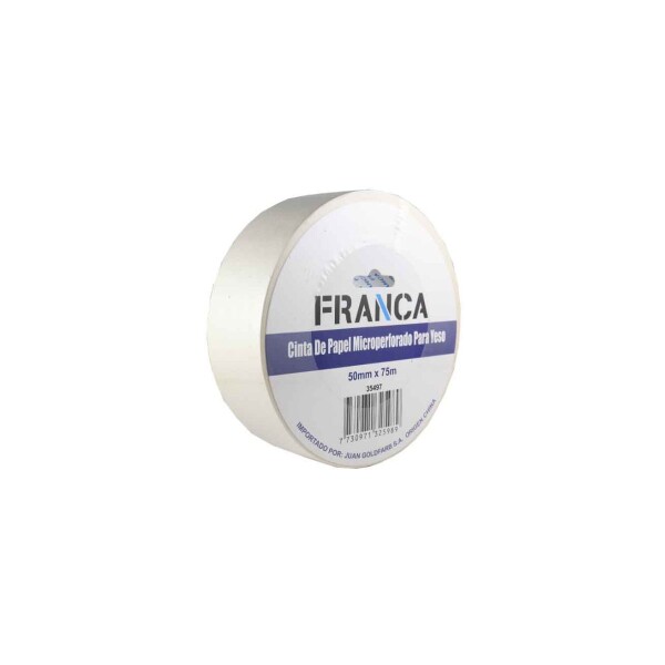 CINTA PAPEL MICROPERFORADA PARA YESO 50MM X 75M FRANCA Cinta Papel Microperforada Para Yeso 50mm X 75m Franca