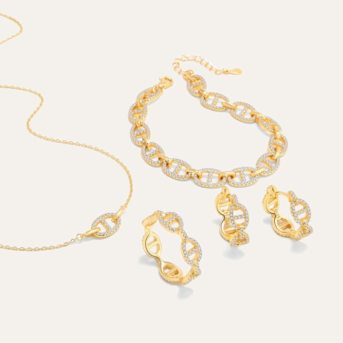 Set Justine - Plata y Baño de Oro 