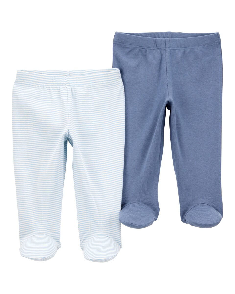 Pack dos peleles de algodón, azules 