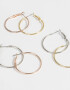 Aros Argollas Set Mix plaiting Set De Argollas - Combinacion Tricolor