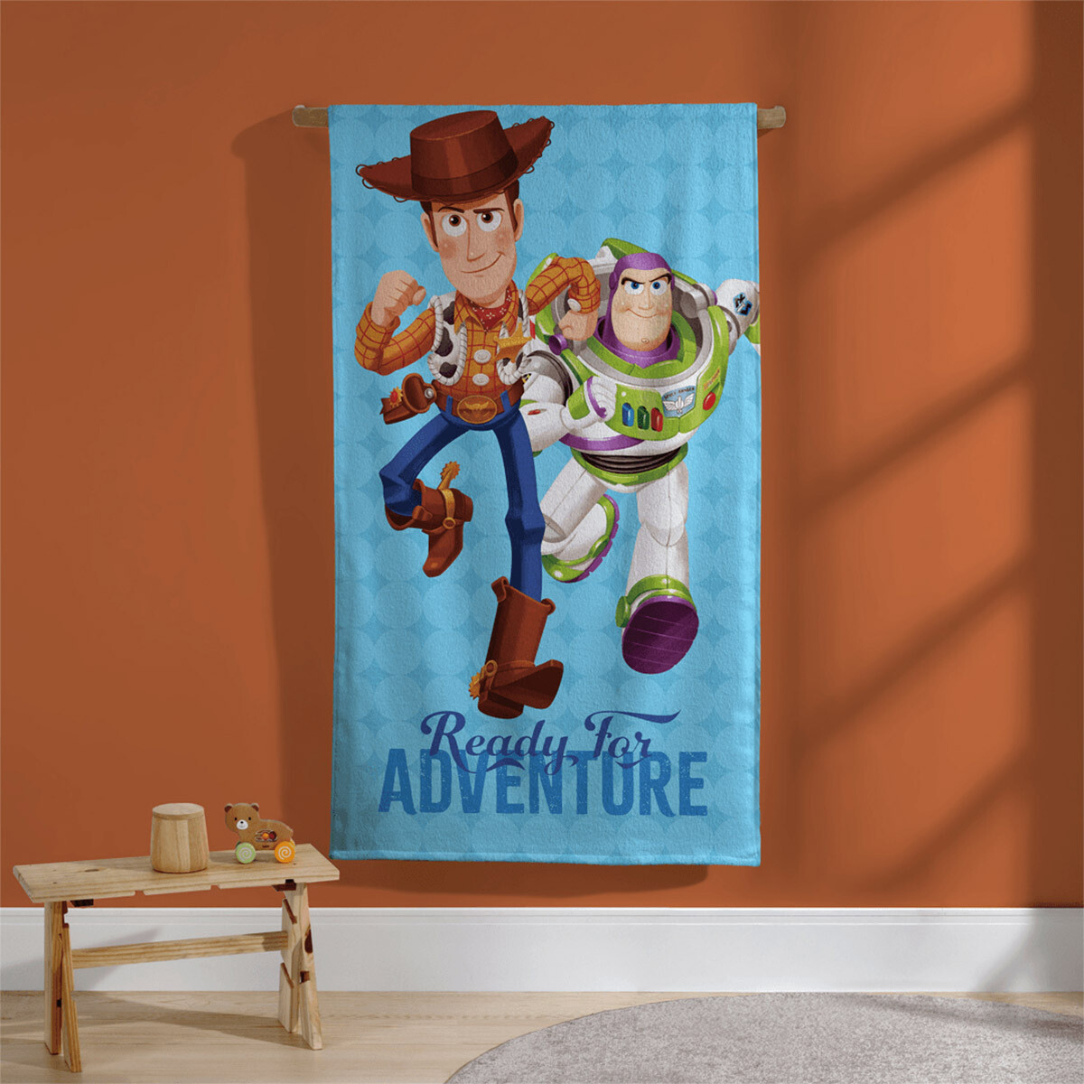 Toalla Playera Algodón Toy Story 70 x 130cm - TURQUESA 