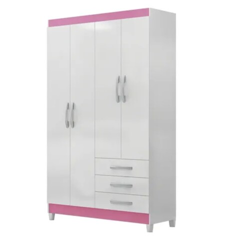 Ropero 4 Puertas NT6010 Blanco / Rosado Ropero 4 Puertas NT6010 Blanco / Rosado