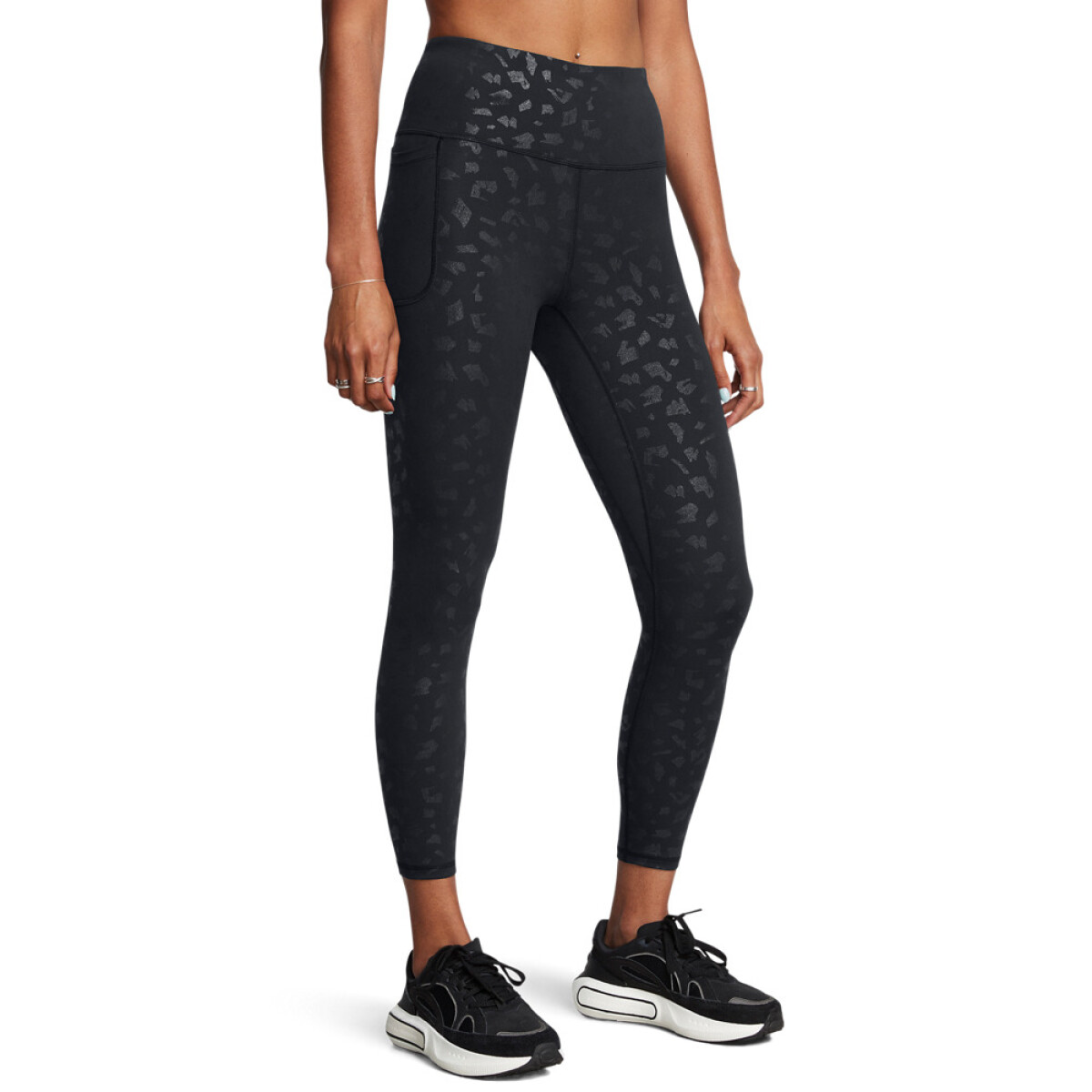 Motion Gloss Print Ankle Leg-GRY - BLK-001 