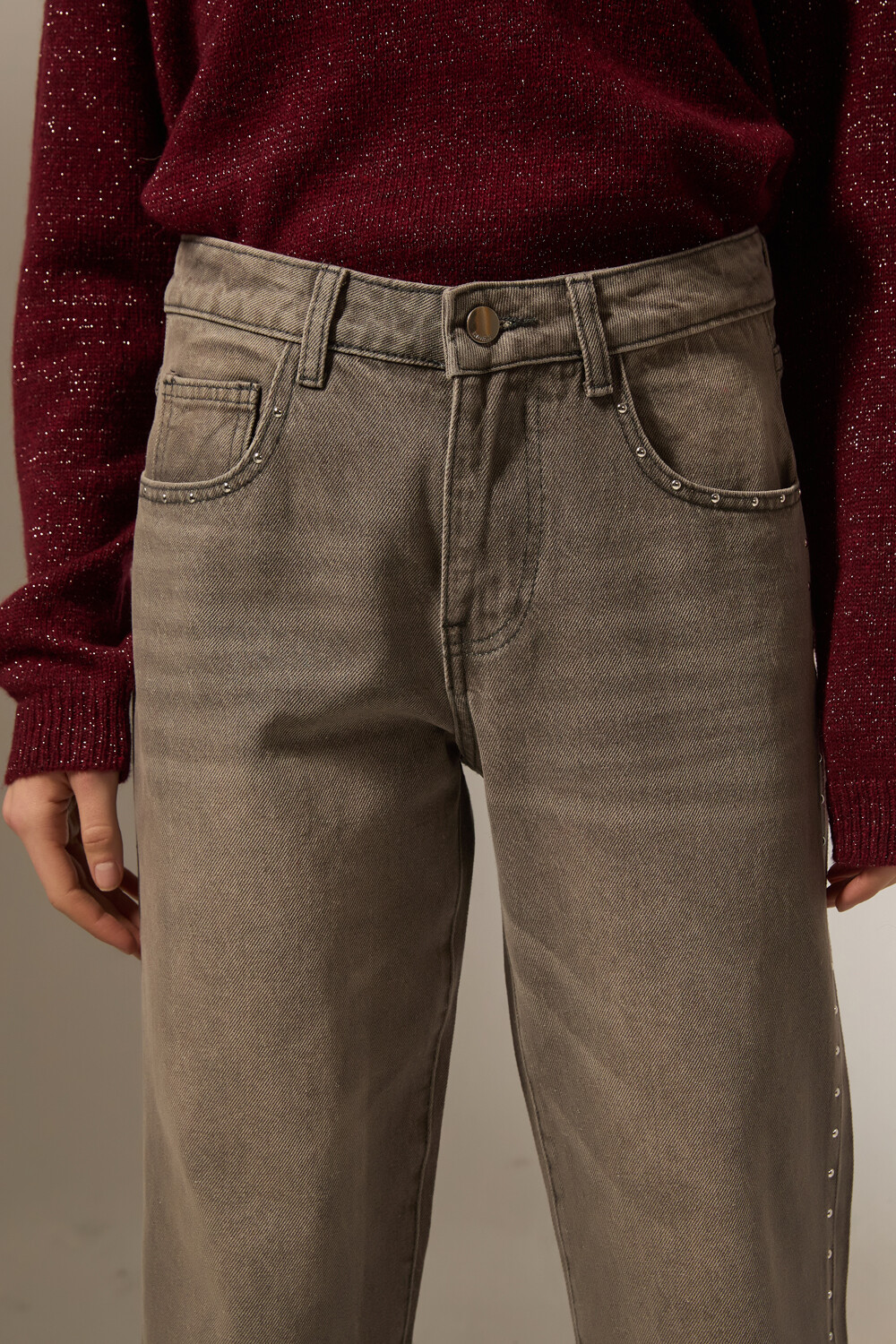 Pantalon Poggi Gris Claro