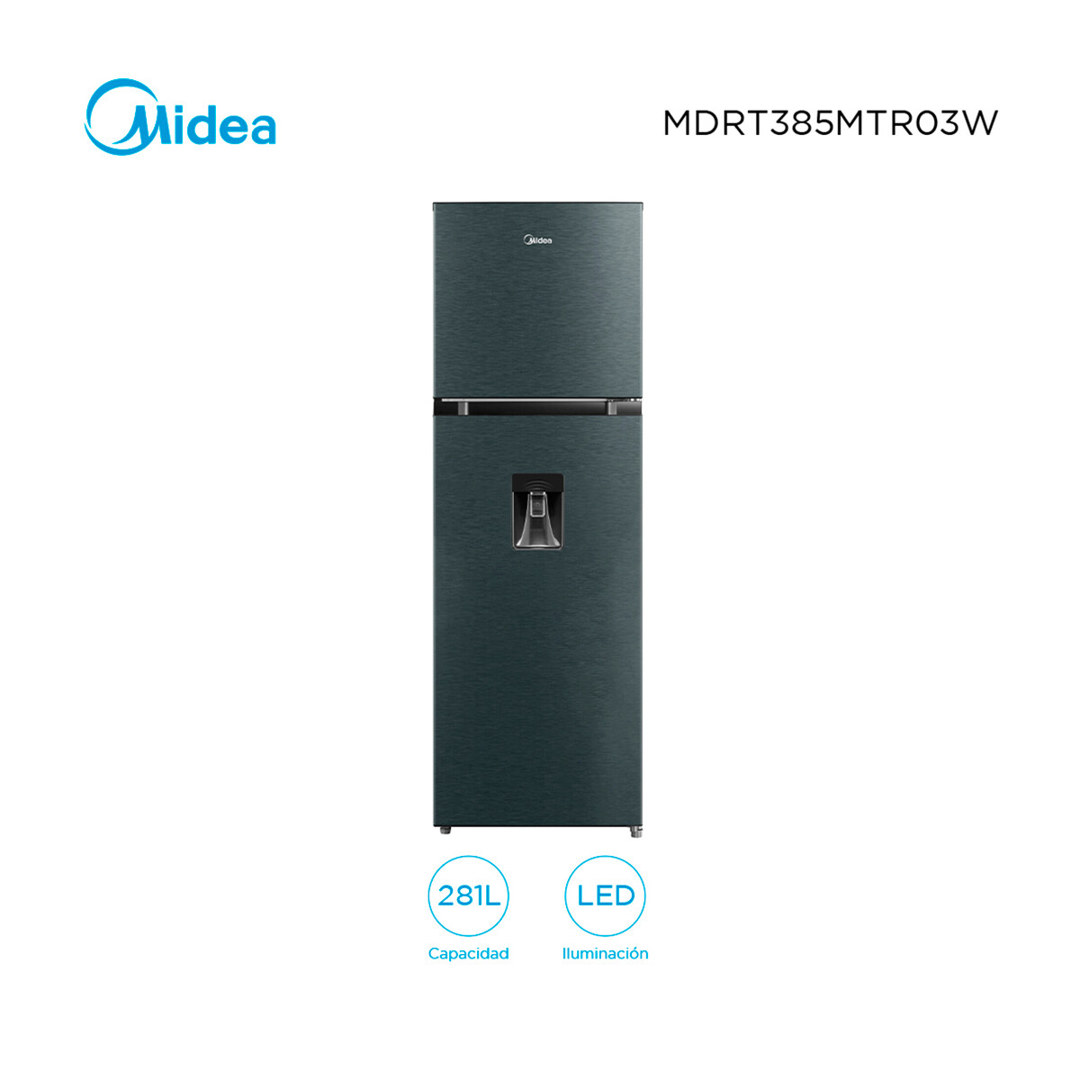 Refrigerador Inox Con Dispensador 274 L Midea Mdrt385mtr03w 