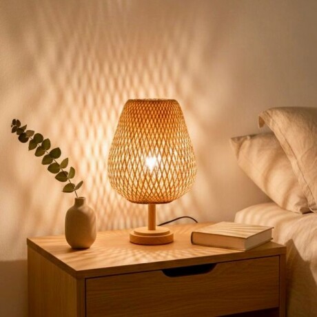 Lámpara de Mesa Bambú Ø25cm x Alt 40cm Lámpara de Mesa Bambú Ø25cm x Alt 40cm