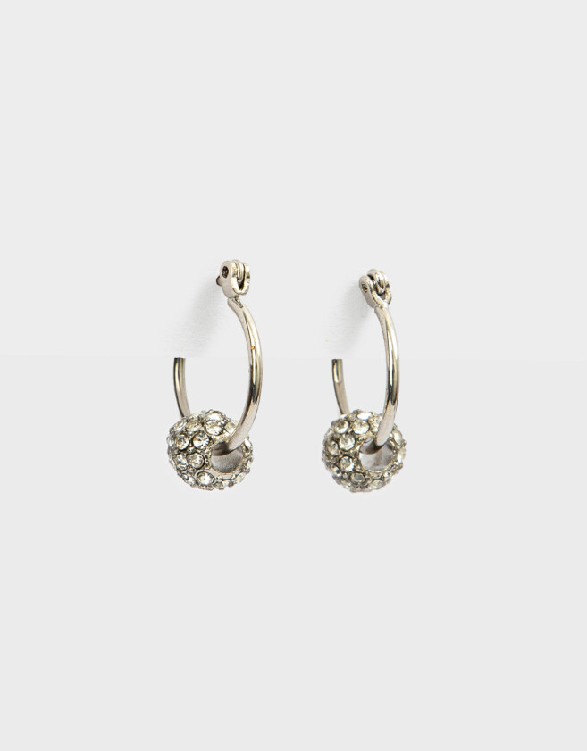 Aros Argollas Con strass Argollas Con Strass - Plateado