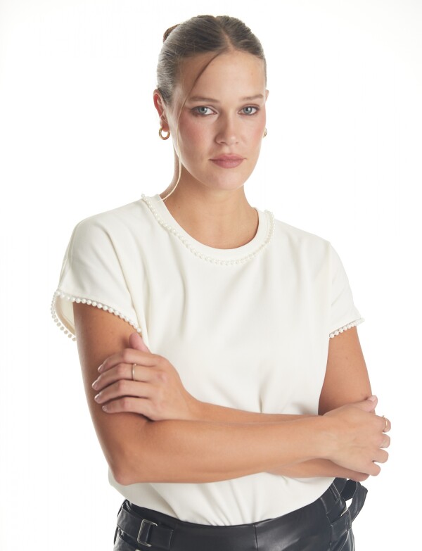 Blusa Perlas CRUDO