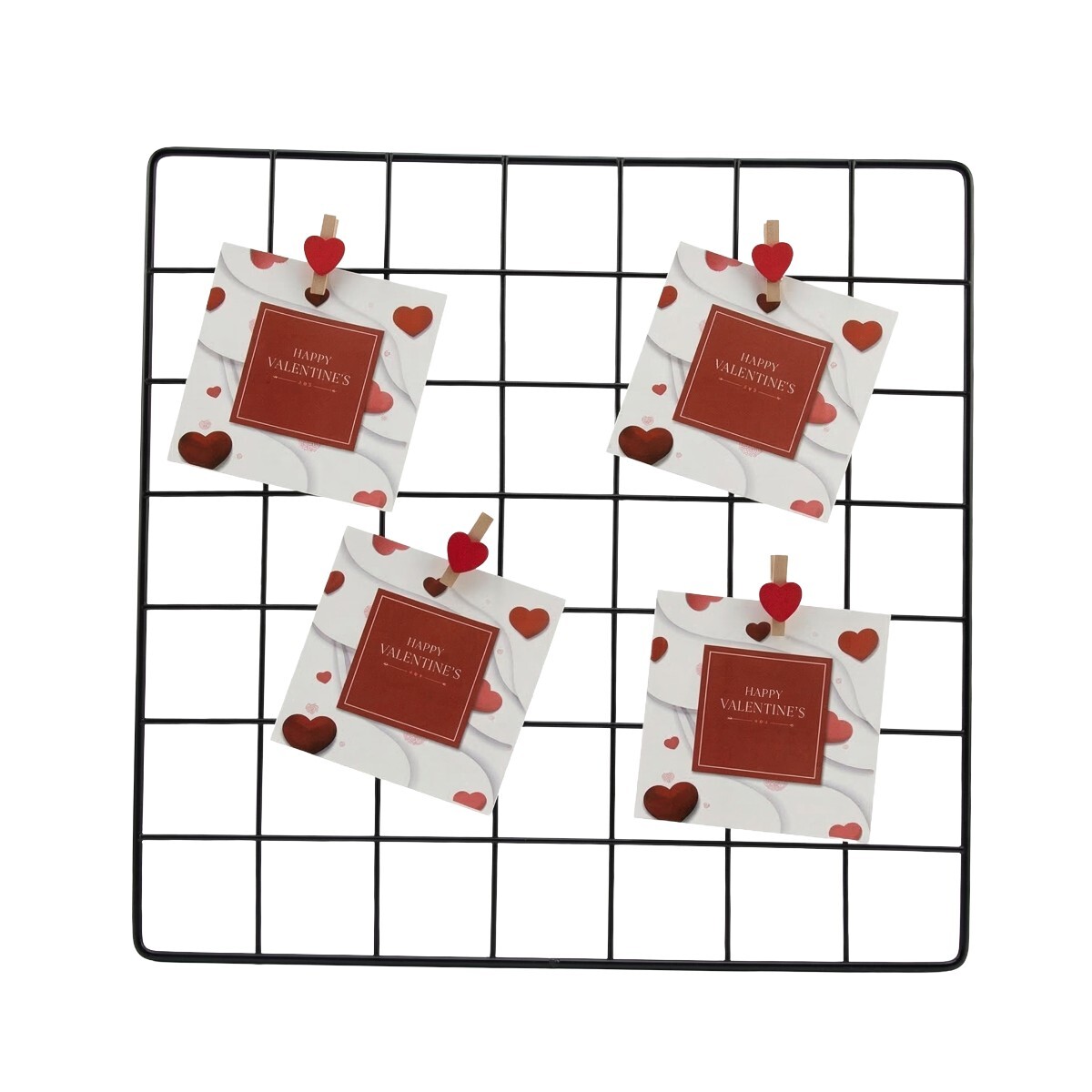 PANEL METAL NEGRO P/FOTOS C/PINZAS 35X35CM 