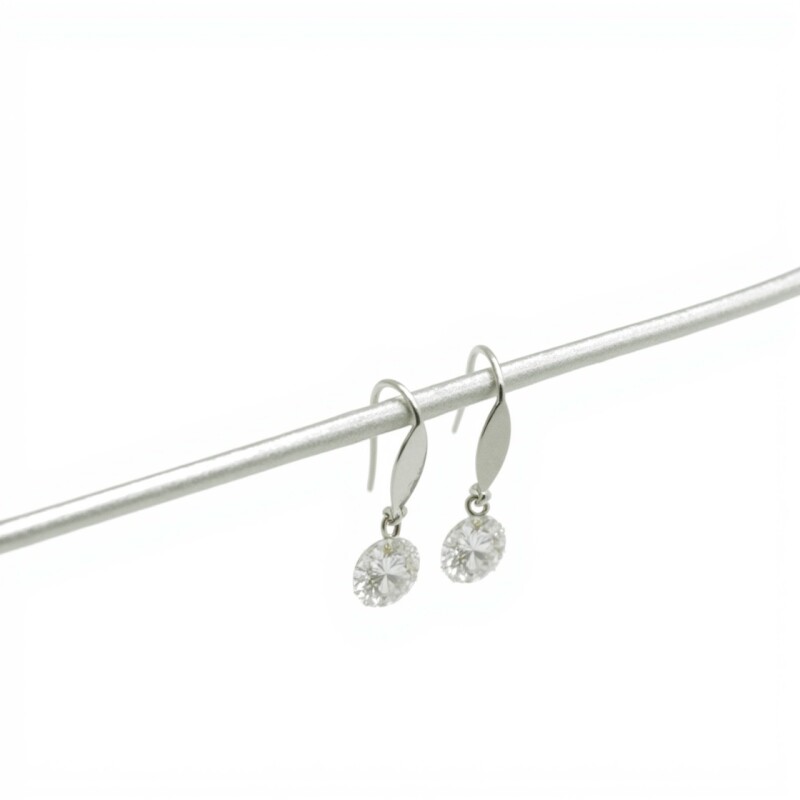 Caravanas Colgantes-Plata 925- Piedra Zirconia-CA3075 conpiedra