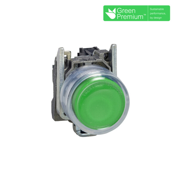 Pulsador saliente c/capuchón verde 1NA ø22mm IP67 TL5320