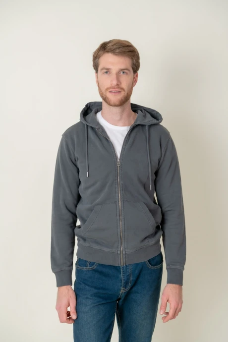 Campera algodón con capucha Gris