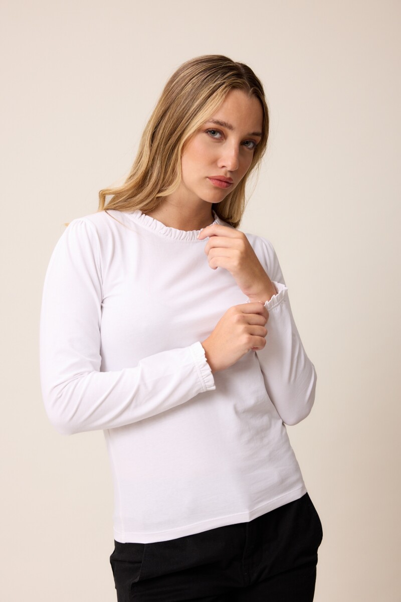 T-SHIRT M/L YLVA POLANCO - Blanco 