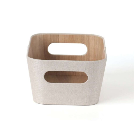 Organizador Con Asas Ext Tela Crema 26X18X11Cm