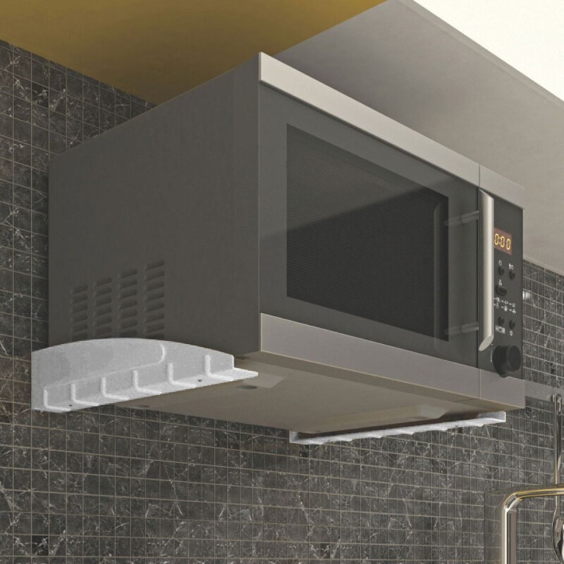 Soporte mulituso de acero ideal para microondas Negro