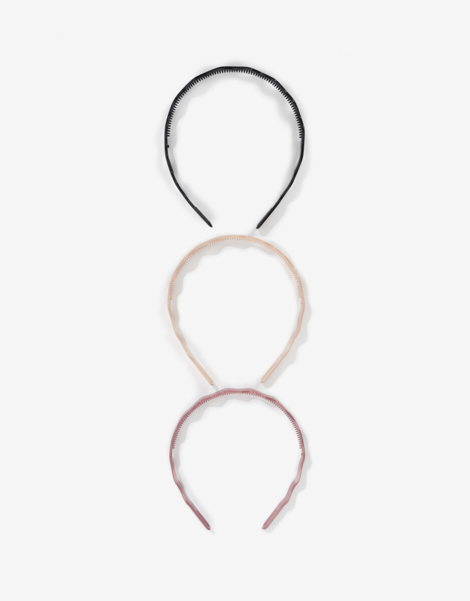 Set De 3 Vinchas Rigidas Wavy. 