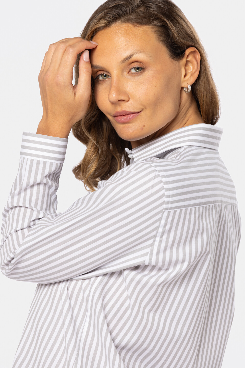 CAMISA HOLGADA RAYADA Gris