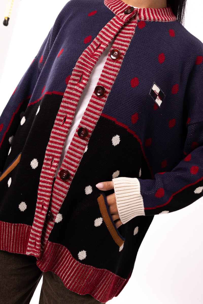 Cardigan VARSITY Azul