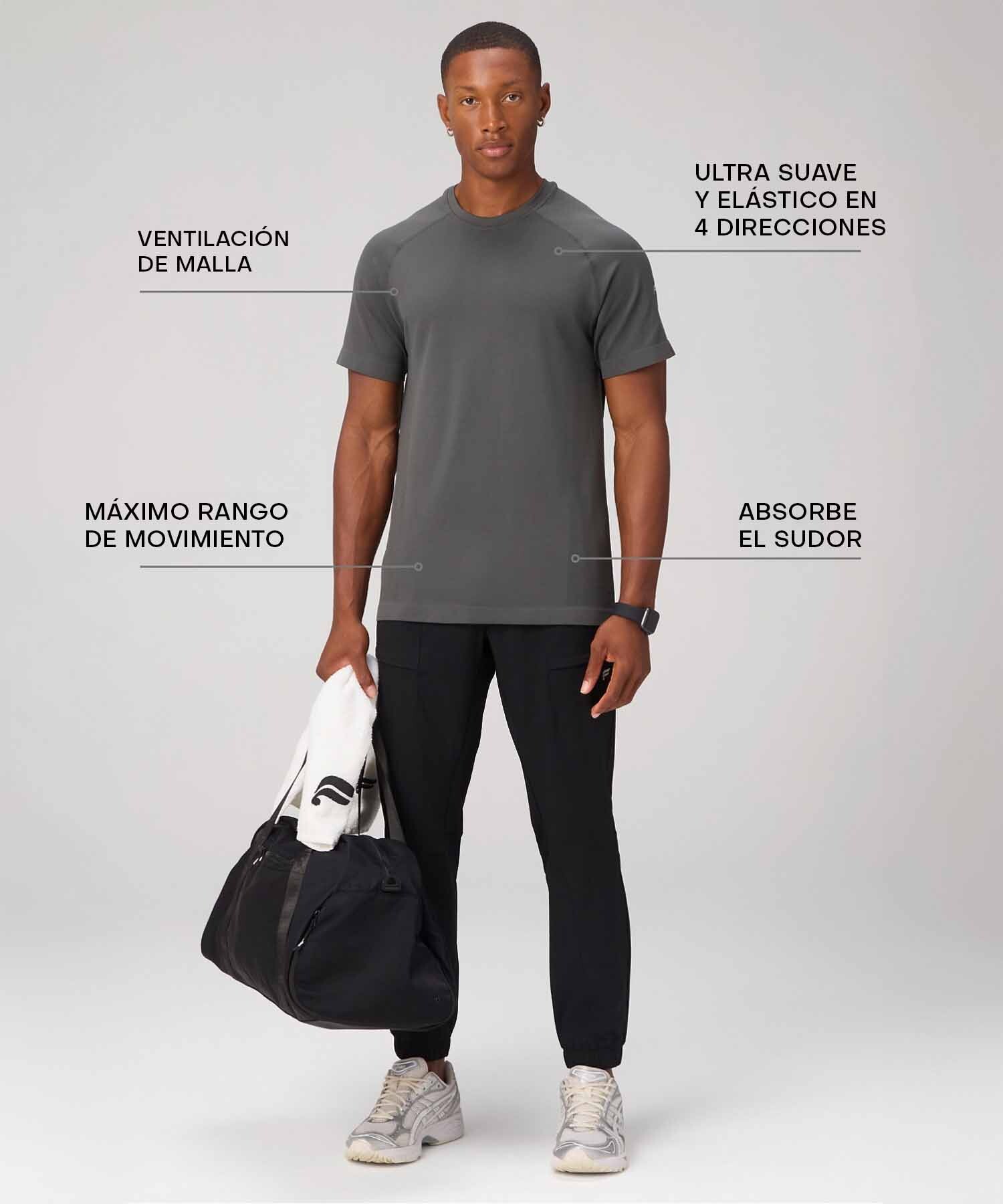 Polo Manga Corta Fit The Training Day Tee Hombre Onyx