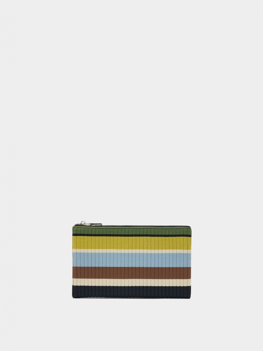 Monedero De Punto Con Rayas - multicolor 