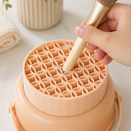 Organizador y Limpiador de Brochas Amarillo