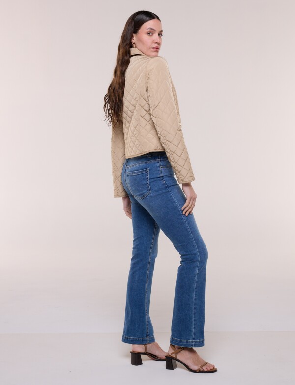 Campera Capitoneada Corta BEIGE