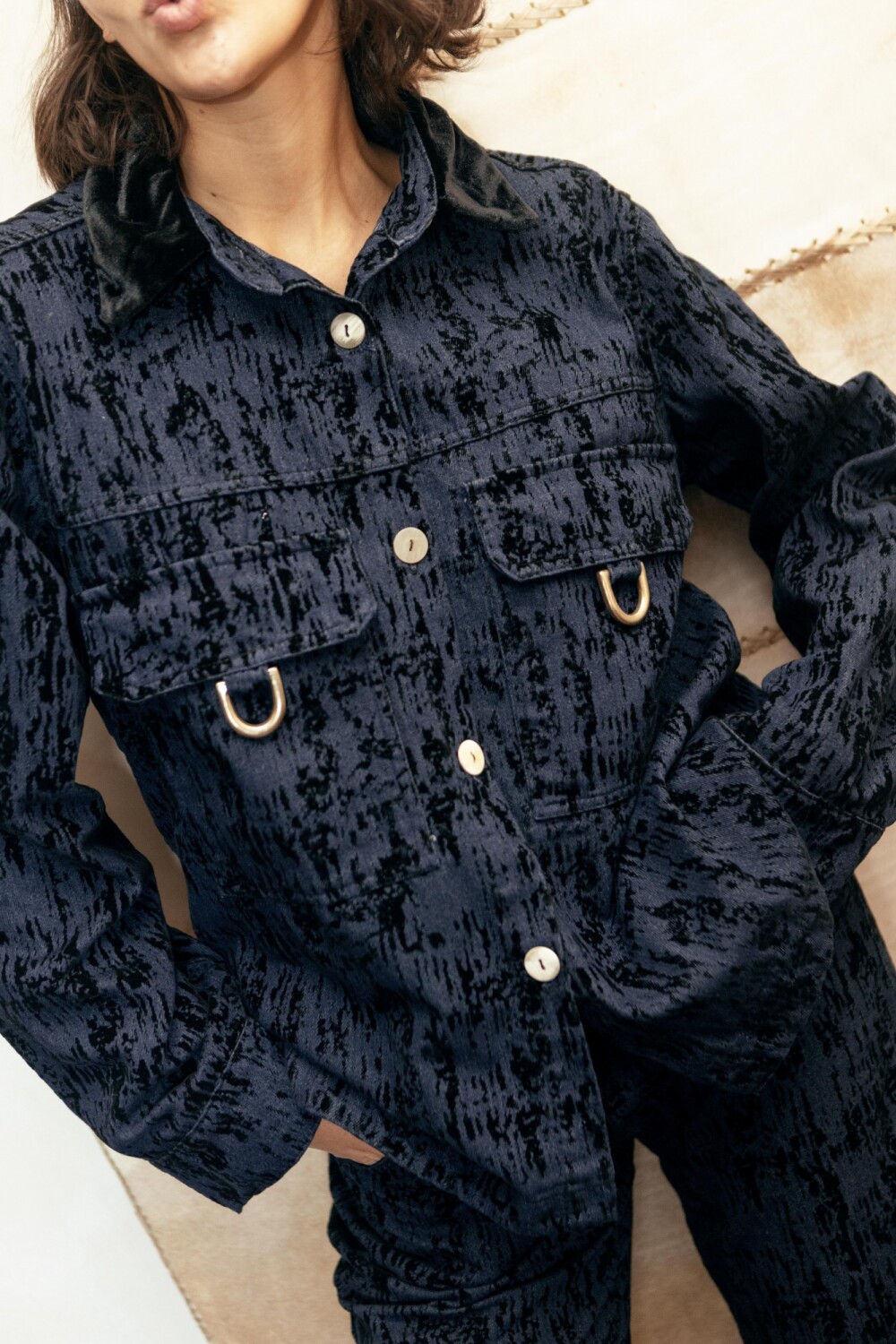Ribbon Jacket Azul / Negro