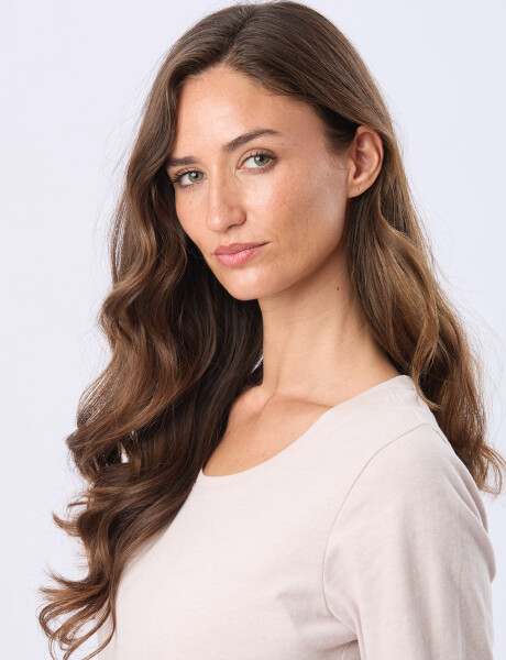 REMERA BÁSICA DE ALGODÓN Beige