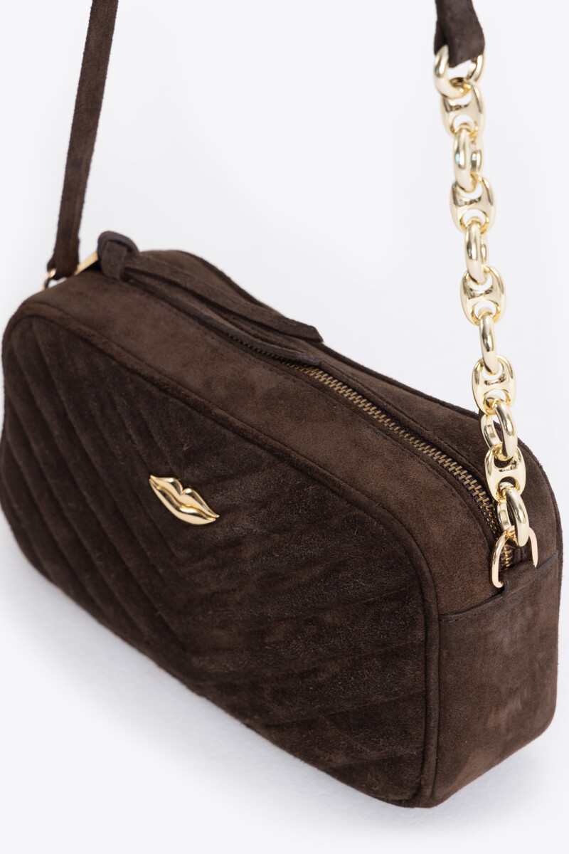 BANDOLERA LIPSTICK SUEDE Chocolate