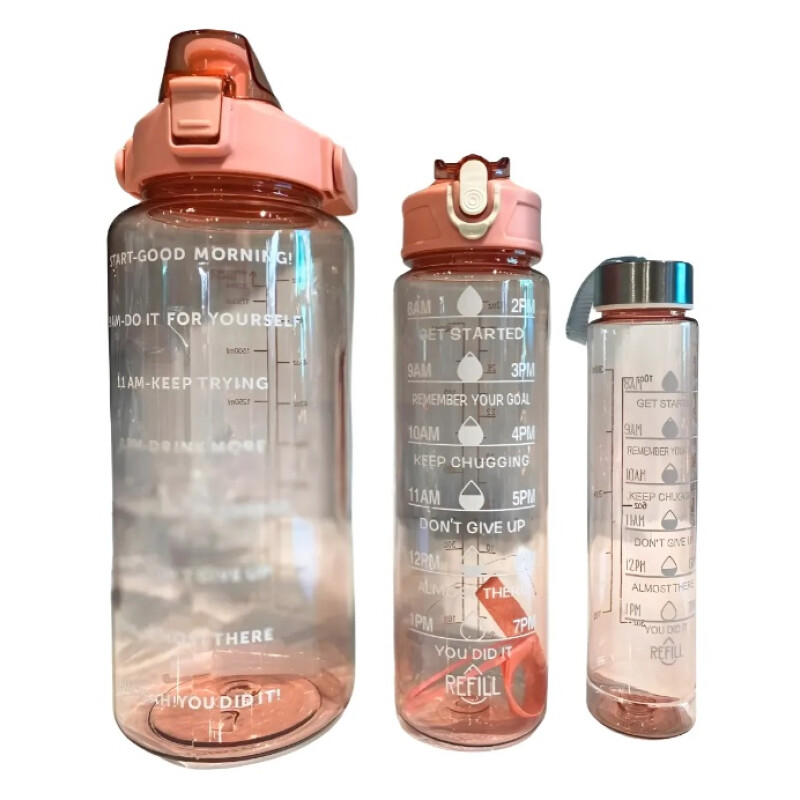 Set 3 Botellas Caramañola Deportivas Motivacionales Set 3 Botellas Caramañola Deportivas Motivacionales