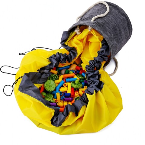 Canasto Alfombra Organizador Juguetes Plegable C/ Asa 150 cm Color Gris