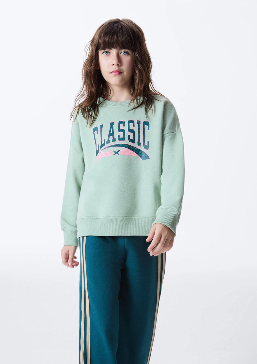 BUZO INFANTIL CON ESTAMPA - VERDE 