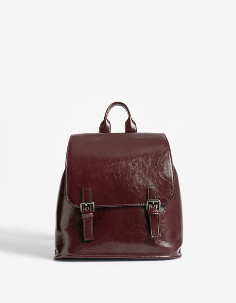 Mochilas Urbanas Mochila Con Solapa Burgundy - Rojo Cereza