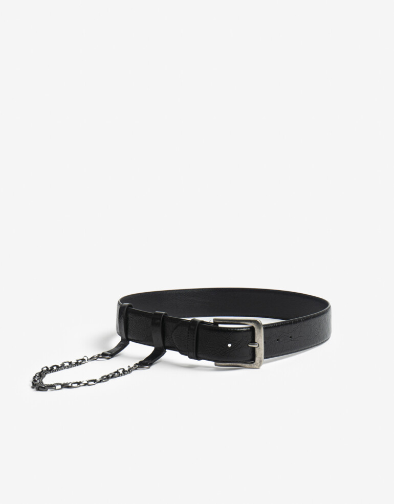 Cinturones y Fajas Cinturon Con Cadenas - Negro