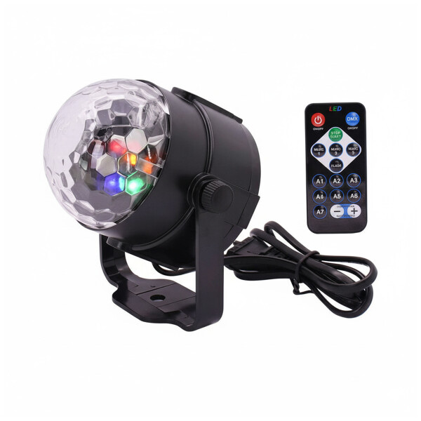 Luz De Escenario Led Bola De Luces UV Control Remoto 6W 220V Color Negro