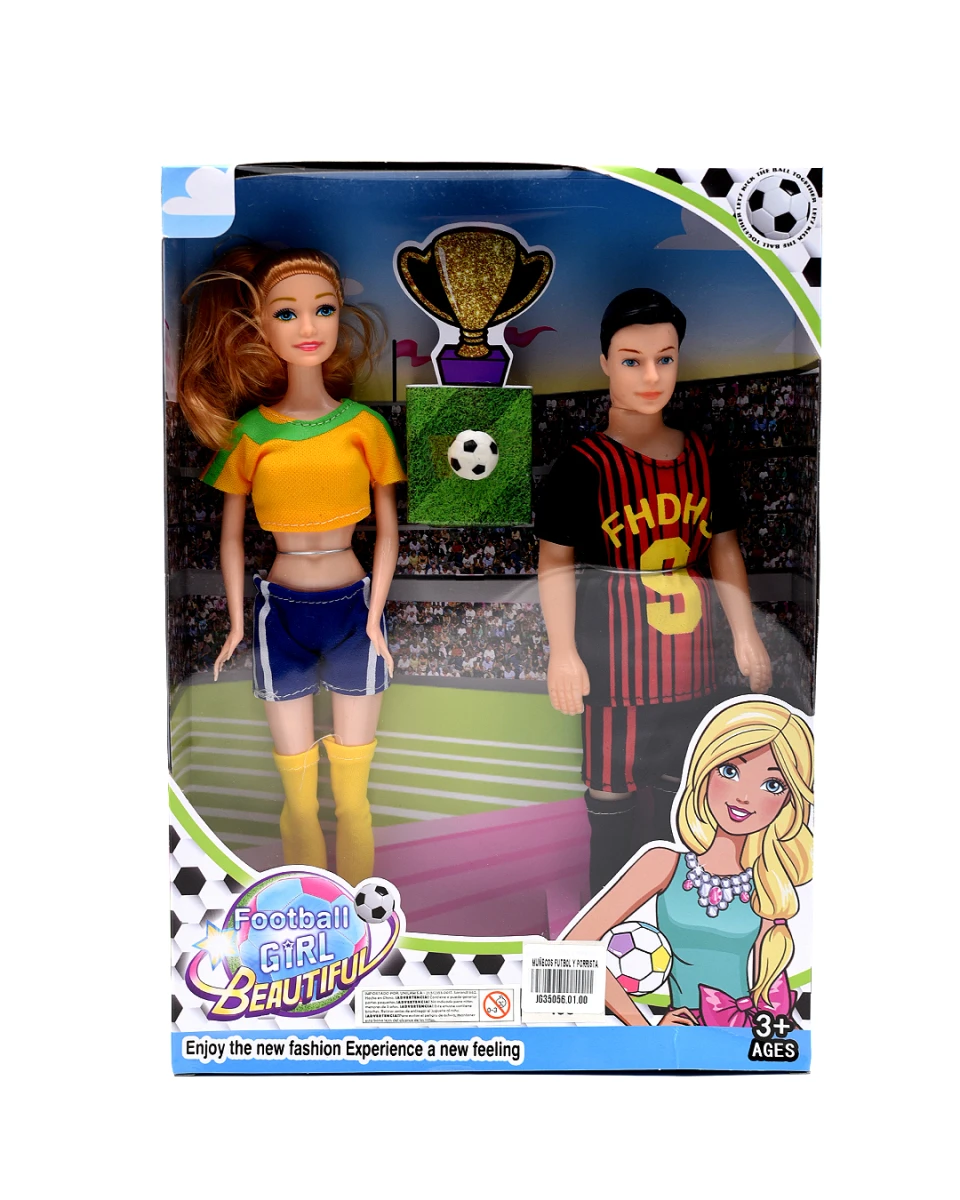 MUÑECOS FUTBOL Y PORRISTA - NEGRO 