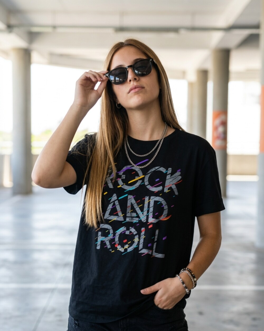 Remera Rock and roll Negro