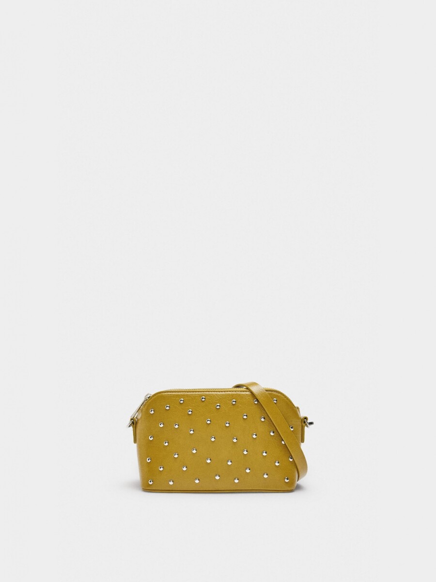 Bolso Bandolera Con Tachuelas mostaza