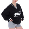Buzo Mujer Oversize Fila V-Neck Negro