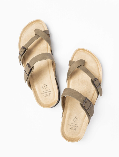 Sandalia cruzada tostado