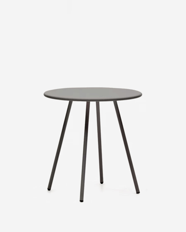 Mesa redonda de exterior Montjoi de acero con acabado gris Ø 70 cm