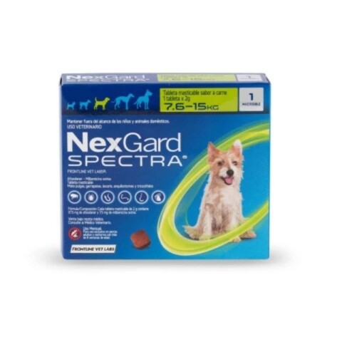 Nexgard Spectra Para Perros 7.6 a 15Kg - 1unidad Nexgard Spectra Para Perros 7.6 a 15Kg - 1unidad