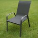 Silla De Jardín De Metal Y Textilina Apilable con Apoyabrazos GRIS